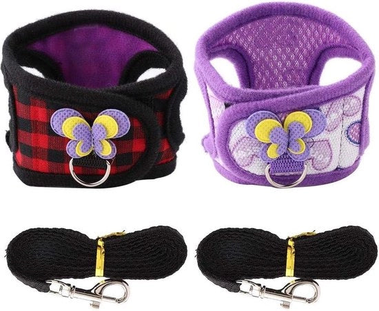 Due set di cinture e cinghie per piccoli animali - giacca per camminare per cavia - comfort e morbidezza per hamster, scoiattolo e toporagno.