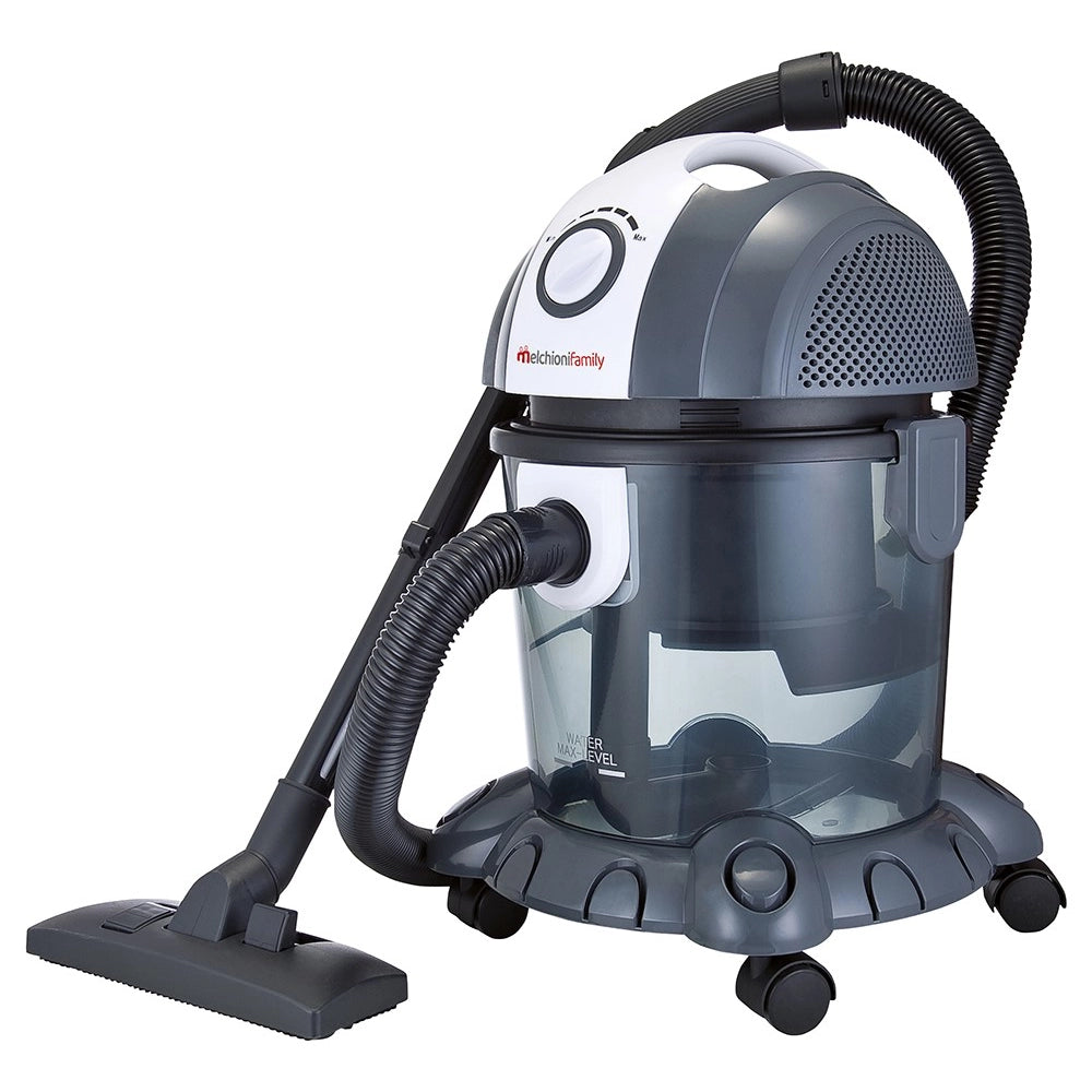 Melchioni Family Bidone Aspiratutto MR BIN G Aspira Liquidi e Solidi Filtro ad Acqua Aspirapolvere con Bidone Potenza 1200W Funzione Soffio Capacità Serbatoio 15 L Polvere e 10 L Liquidi