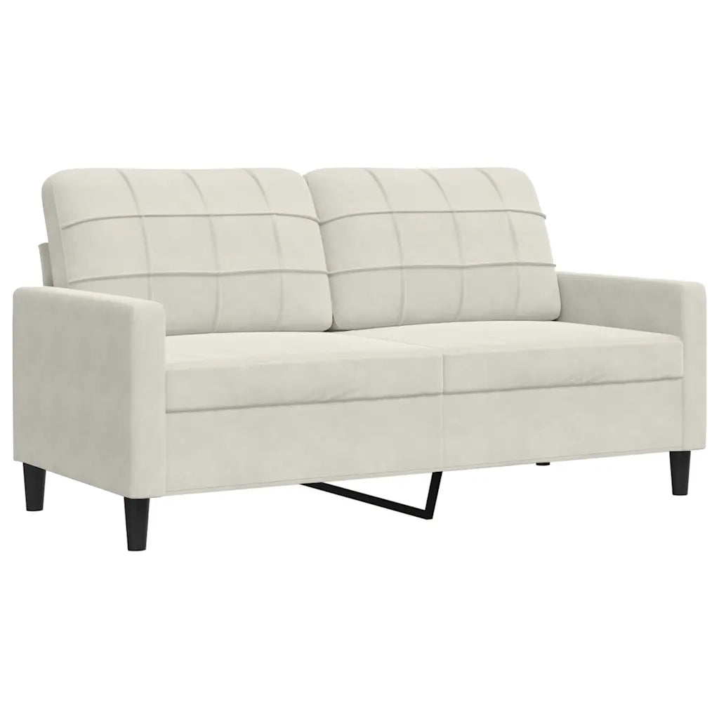 Set di Divani 2 pz con Cuscini e Rinforzi Crema in Velluto 3278499