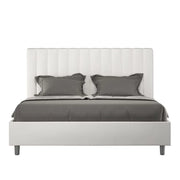 Letto matrimoniale senza rete imbottito 160x200 similpelle bianco Agueda