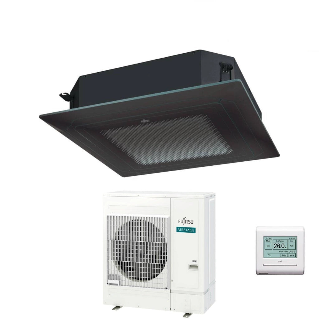 Condizionatore a Cassetta Fujitsu KR Eco Circular Flow Black 54000 Btu AUXG54KRLB Monofase R-32 Wi-Fi Optional con Griglia e Filocomando
