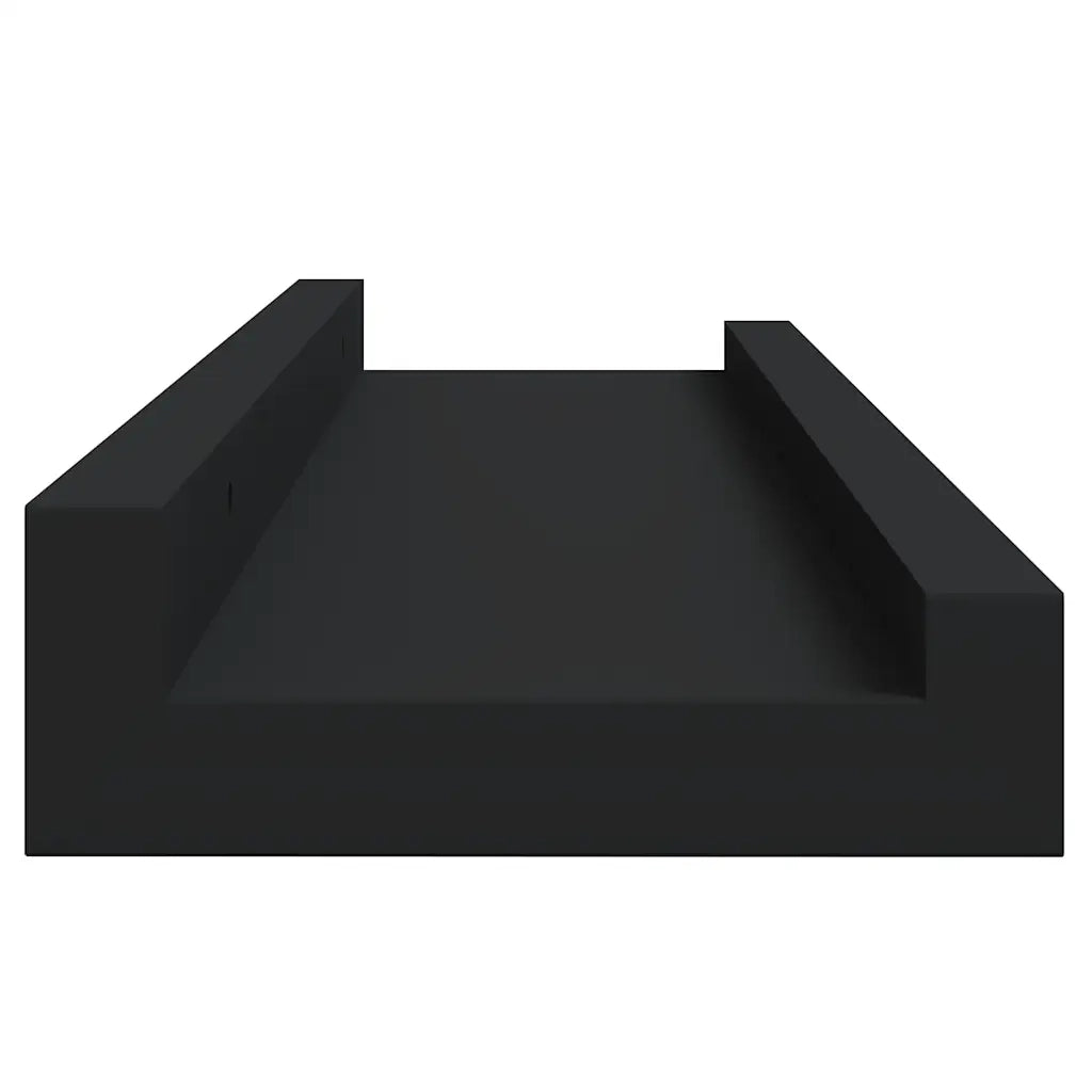 2 pz Mensole | Ripiano | Scaffale con Sporgenza Nere 40x9x3 cm MDF