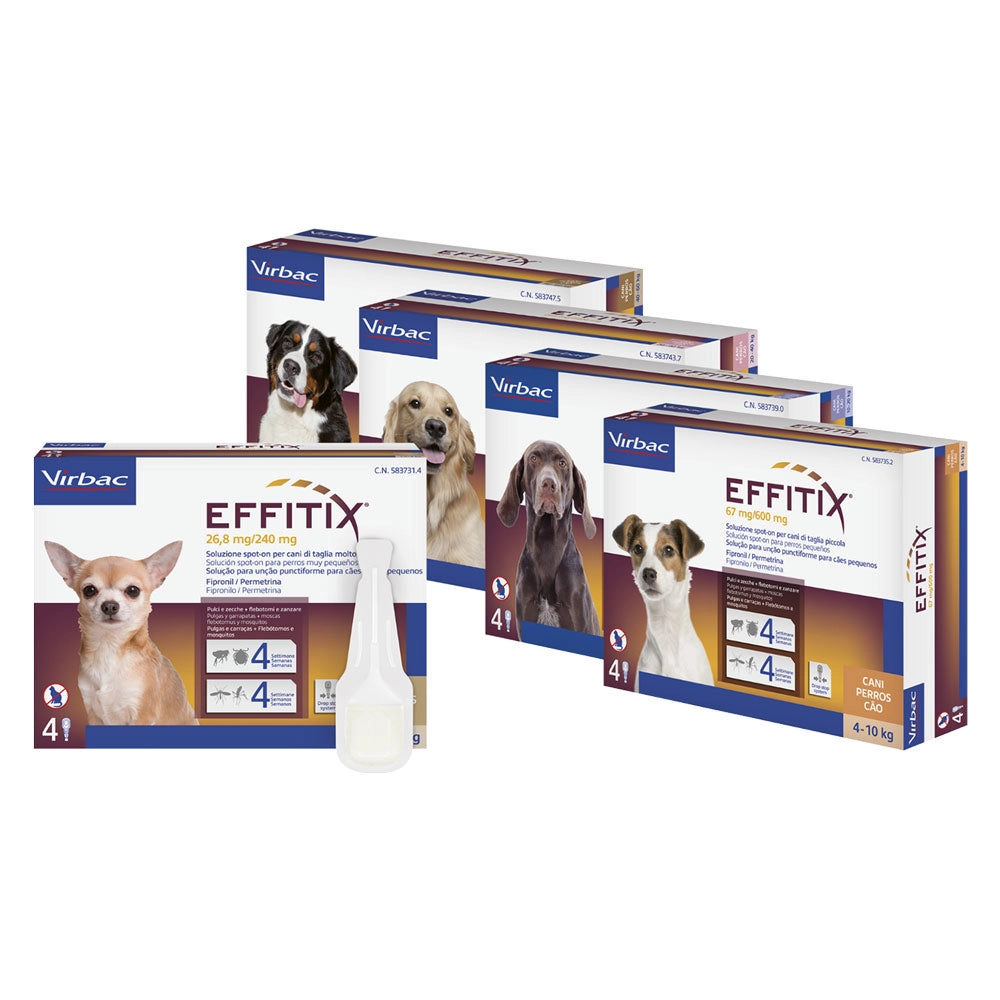 ANTIPARASSITARIO 'EFFITIX' 'Cane Large' da 20 a 40 kg - 4 pipette ml 4,4  - VIRBAC
