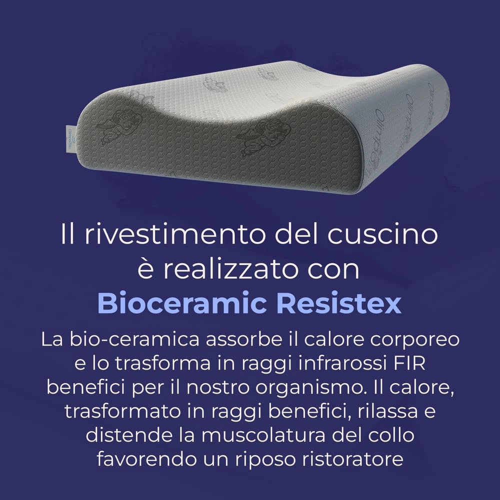 Cuscino in memory foam Massaggiante - Cervicale e Dolore Addio - Era - 72x42x10/8/9cm