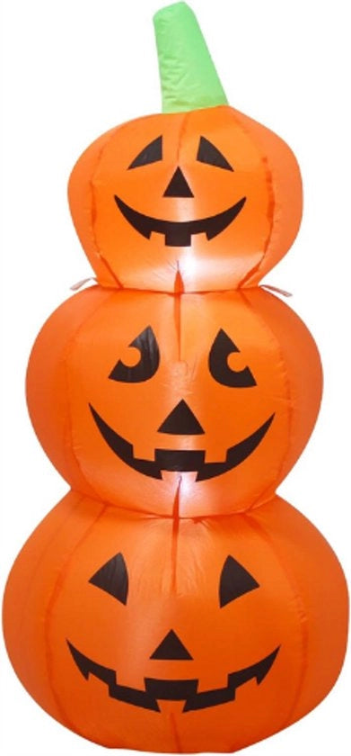 Torrone di Zucca Opaca Inflatabile 107cm Con Illuminazione LED - Decorazione Esterna Per Giardino, Piazzale E Feste Horror