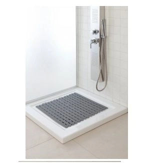PEDANA DOCCIA PLASTICA E GOMMA ANTISCIVOLO GRIGIO 54X54 CM
