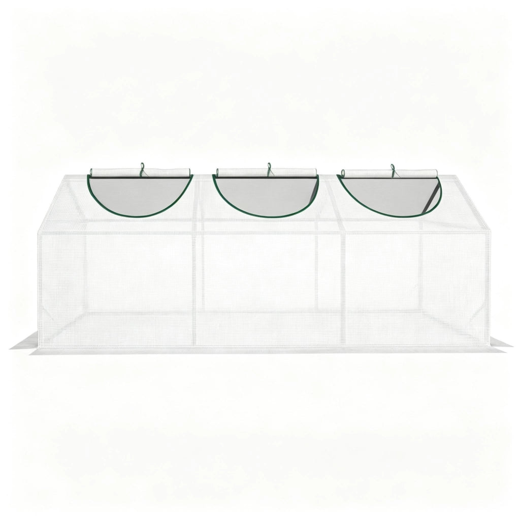 Serra a tunnel compatta con finestra avvolgibile per piante e ortaggi in plastica e acciaio bianco 180 × 60 × 60 cm