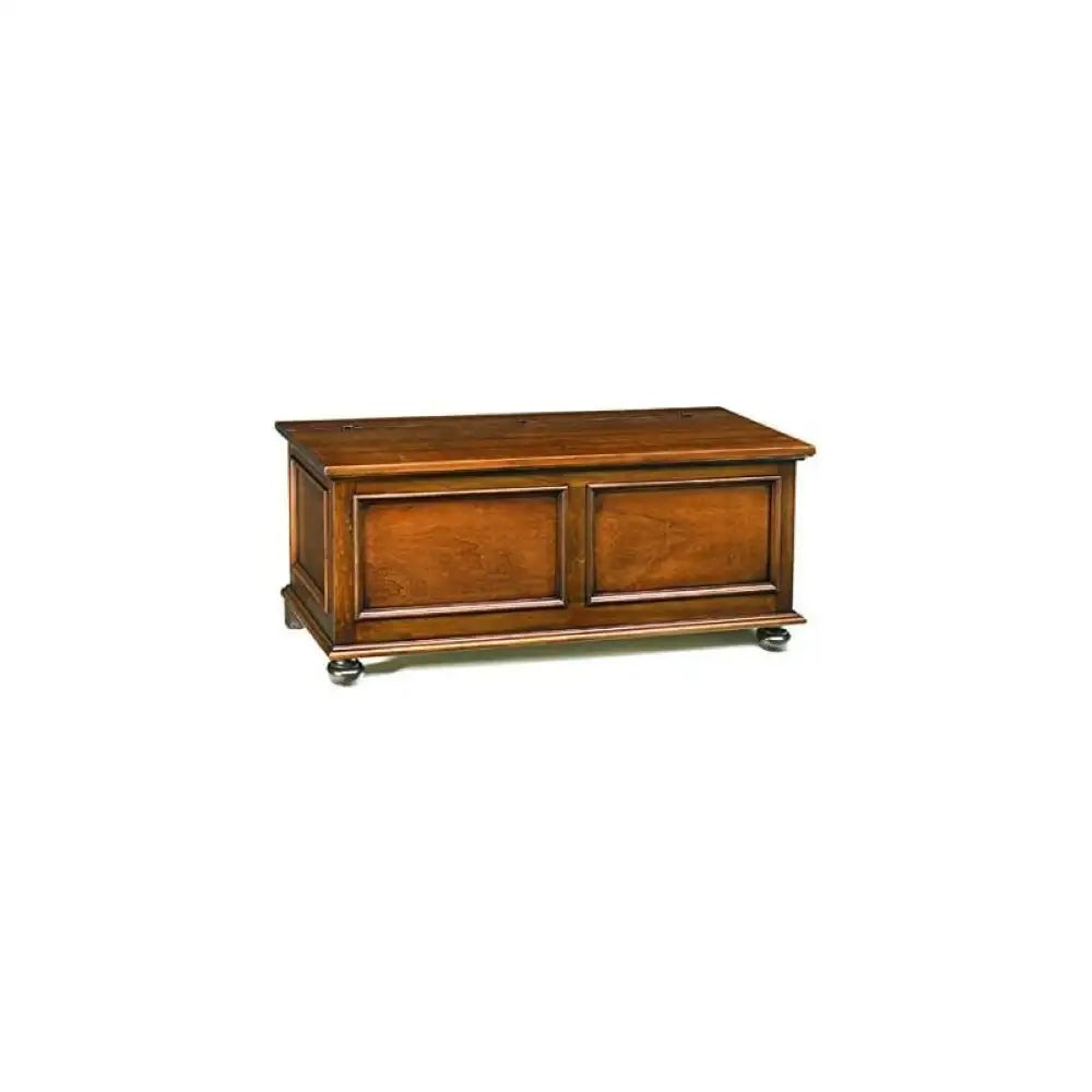 Cassapanca contenitore arte povera in legno massello e mdf con rifinitura in noce 120x44x51 H