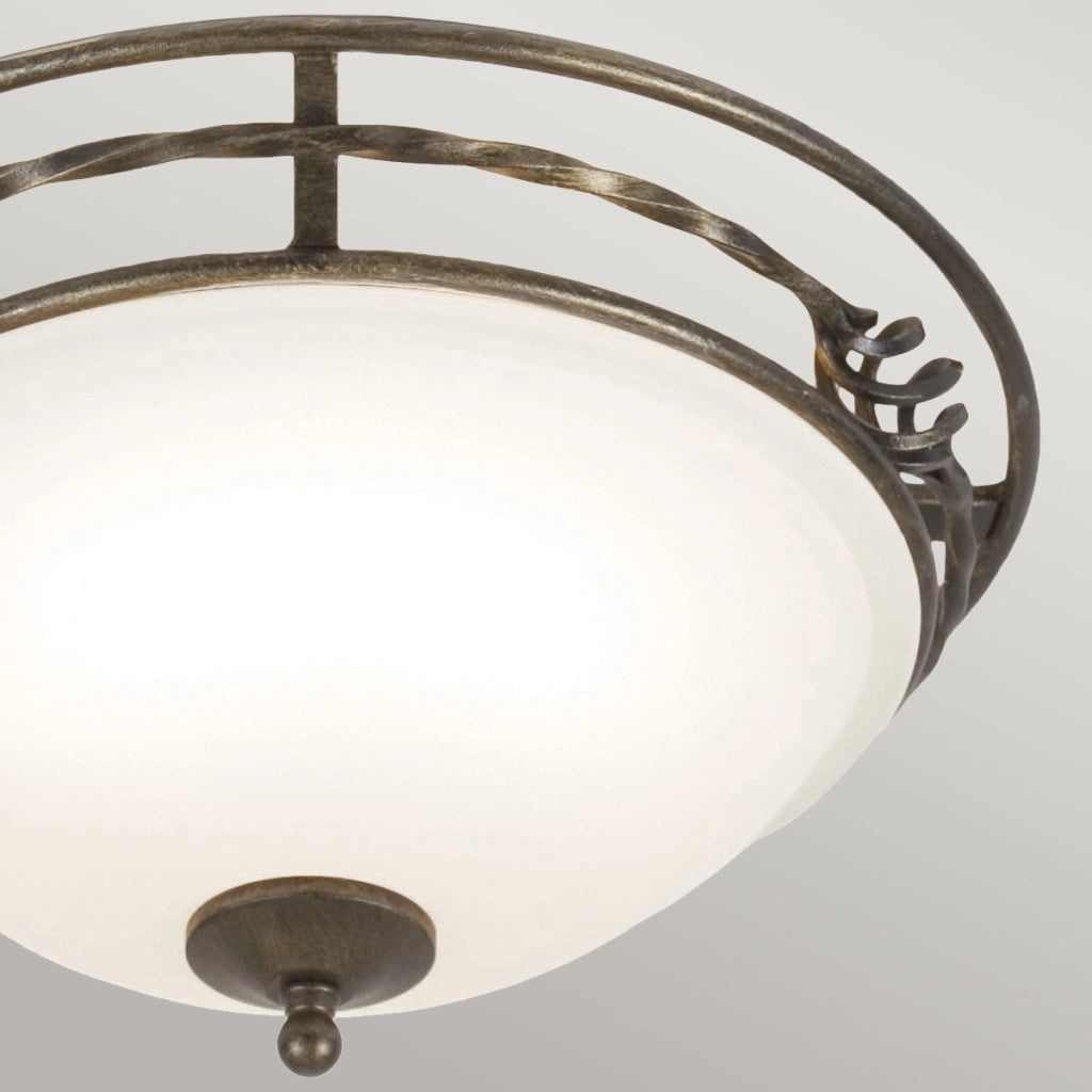 Plafoniera rotonda 36,5cm 2xE27 nero/oro Pembroke Elstead