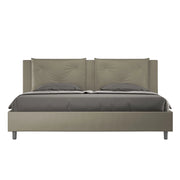 BS COM Letto con rete imbottito 180x190 similpelle cappuccino
