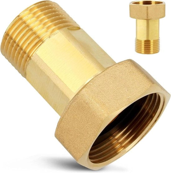 Connettori di misurazione dell'acqua a vite Ø 3/4 pollice con guarnizione di vite IG x 1/2 pollice - connettore di vite in ottone con gomma di sigillatura - connettore a vite a 6 facce