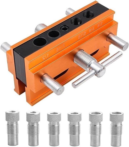 Geleider per foratura per legno - Jig per foratura - Manuale - Rosso - Jig per foratura circolare - Geleida per foratura - Adatto per DIY - Dimensioni ridotte Jig per foratura circolare con morsetto.