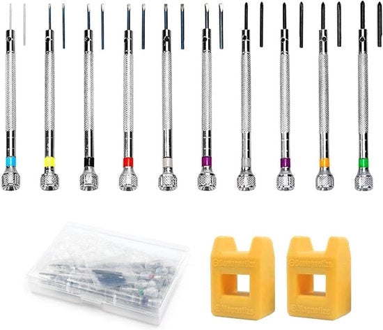 Set di chiavi a bicchieri con demagnetizzatore 06 mm - 20 mm attrezzo orologero da precisione per riparazioni orologiere