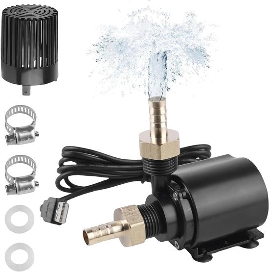 Pompa di acqua con cavo esterno 500 l/h 4 W pompa di immersione piccola pompa di fonte con 15 m di cavo 2 diffusori in rame pompa di acqua mini filtro per acquario