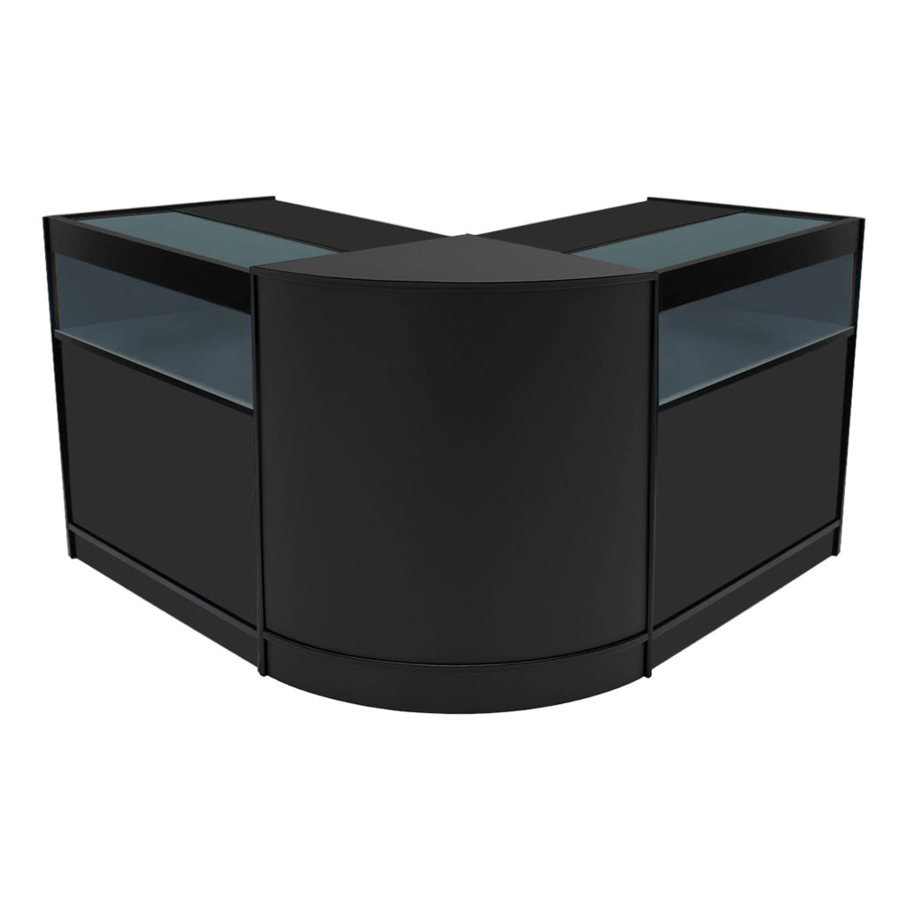 Set Banconi Negozio Iris LED B900 CM60 Nero con Vetrina e Serratura