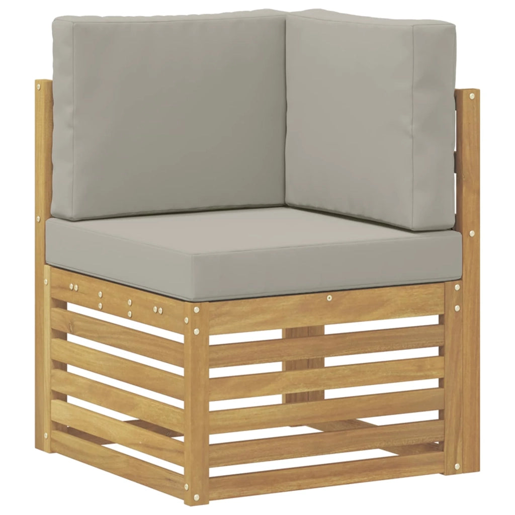 Set di divani da esterno 5 pcs Bianco e Grigio Chiaro 3391846