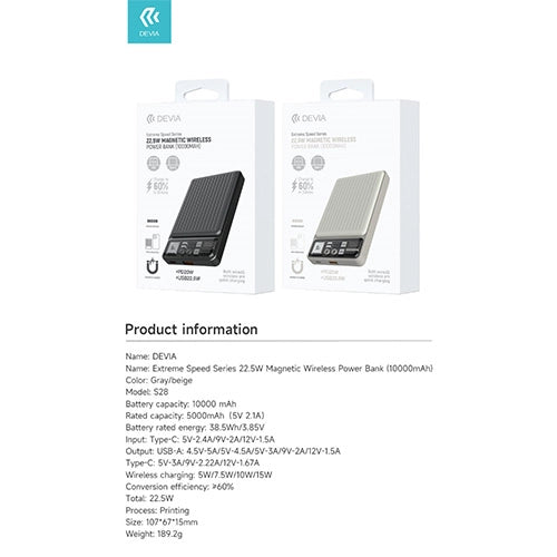 POWER BANK MAGNETICO DEVIA 10.000MAH WIR