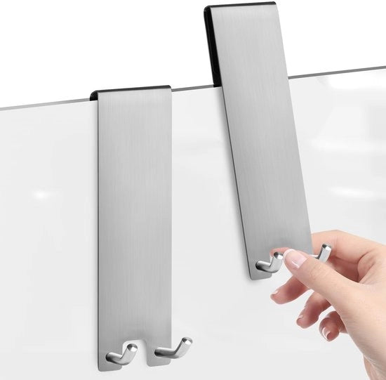 Accessori da bagno - Set di 2 - Adattatore per doccia - Regolabile - per porta doccia senza vetro - Accessori da bagno - Materiale: Zilver - Dimensioni: [specifiche tecniche] - Modello: [numero di modello] - Codice prodotto: [codice prodotto]
