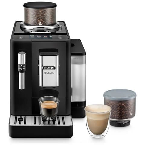 De’longhi rivelia - macchina automatica per caffè in chicchi, 8 bevande one touch, display touch, nero (exam440.35.b) - 8004399026582