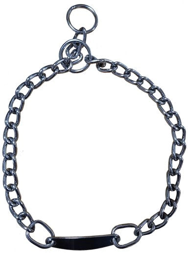 COLLARE PER CANI A STRANGOLO IN METALLO CON PIASTRA IDEAL STAR 30 mm x 55 cm - IDEAL STAR