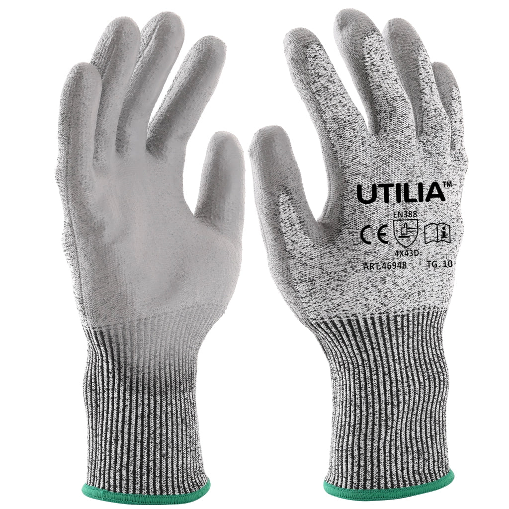 Utilia GUANTI ANTITAGLIO IN NYLON/POLIURETANO Col. Grigio tg. 8 12.00 paia