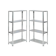 KIT 2 Scaffali in Metallo 4 Ripiani: 70X26X127cm - Portata totale 120kg (30KG a Ripiano)