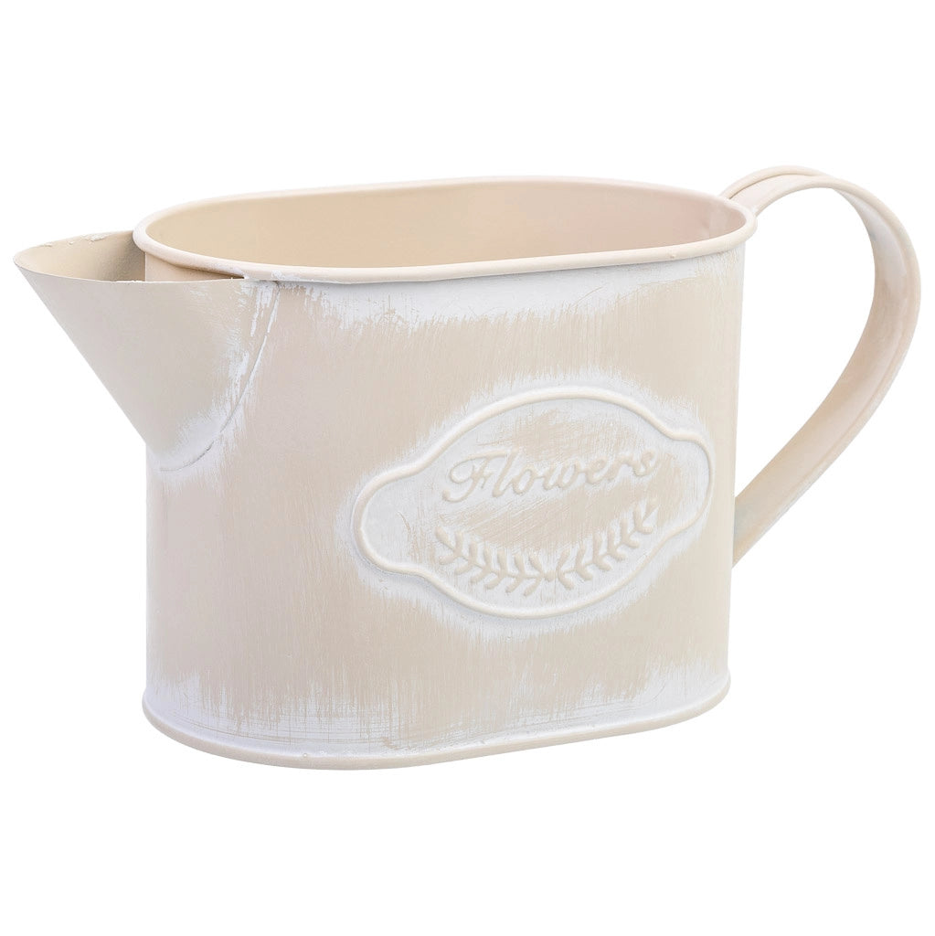 Annaffiatoio in metallo bianco 20,5x8,5x105/11h cm