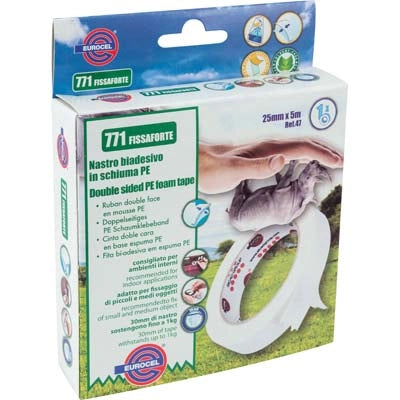 NASTRO BIADESIVO 771 FISSAFORTE EUROCEL - MM 25 ML  1,5- 12 pezzi