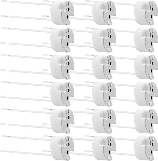 30 pezzi di connettore ceramico GU5.3 con cavo silicone da 14 cm - 12 V-250 V - 2 A max - 100 W - connettore GU5.3 per lampada alogena - piedini per lampada MR16 - connettore stift per sokkel - connettore per lampade alogene.