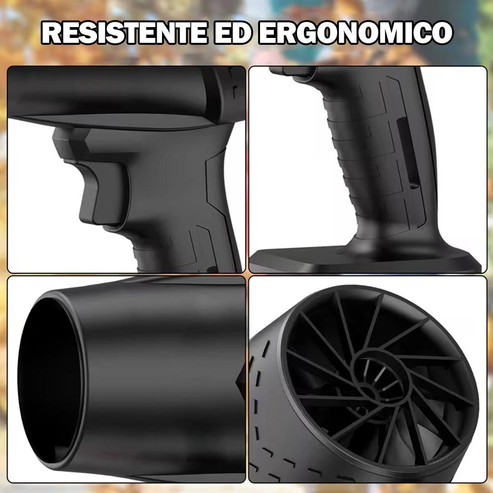 Soffiatore per Foglie Asciugatore per Auto Alta Velocità 2 Batterie e Valigetta