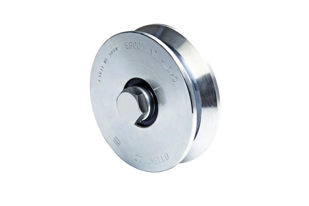 Comunello RUOTA PER CANCELLI CON PERNO GOLA Y 2 cuscinetti art. 307 mm. 140x32 2.00 pz