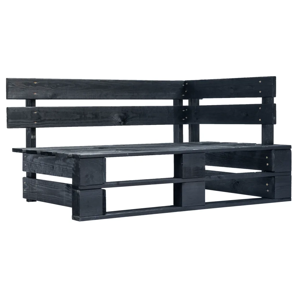Set Divani in Pallet con Cuscini 6 pz in Pino Impregnato Nero 3066945