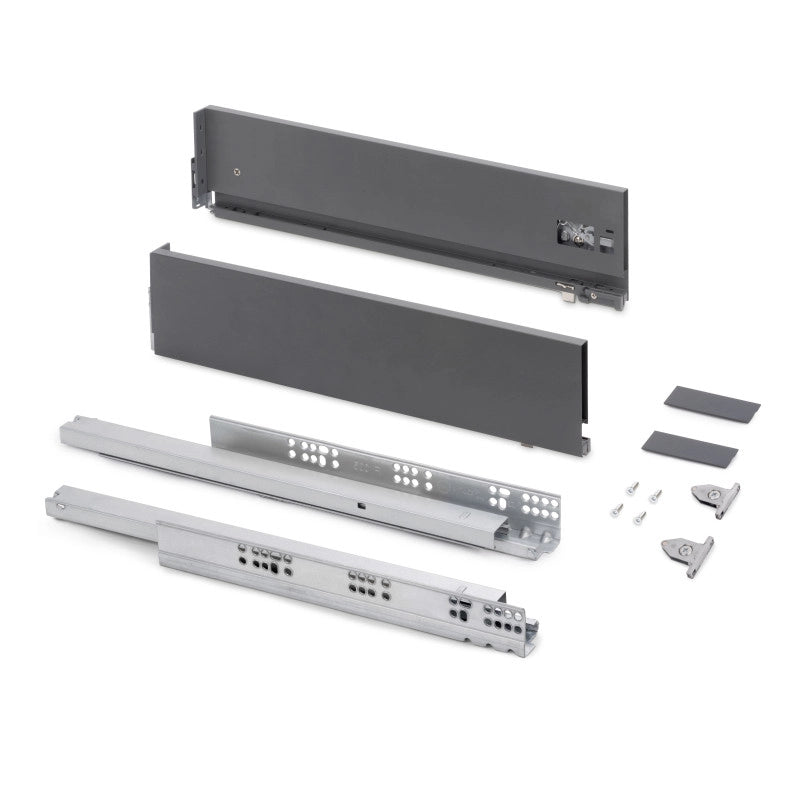 Cassetto esterno Vertex con regolazione 3D altezza 131mm, 40kg, profondità 450mm, Acciaio, Verniciato bianco