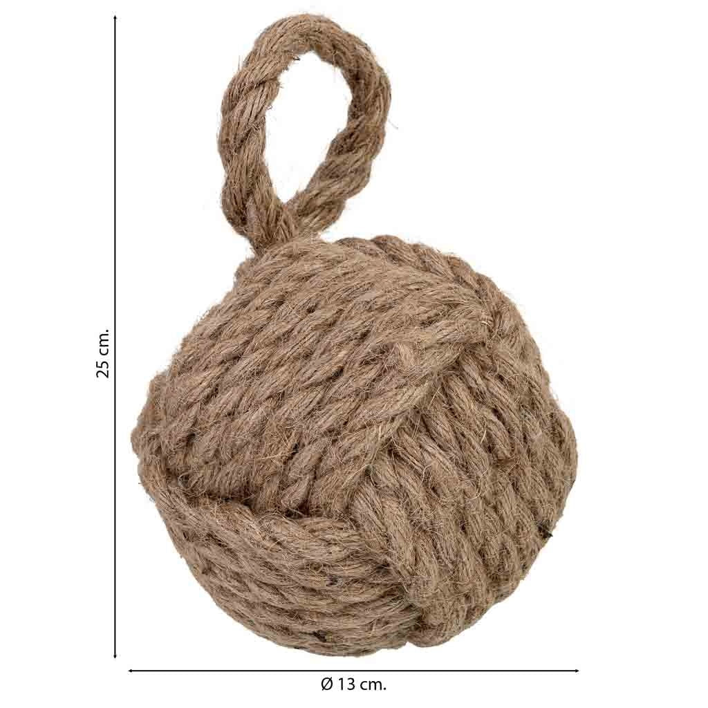 Fermaporta in cotone beige, 13x13x22h cm