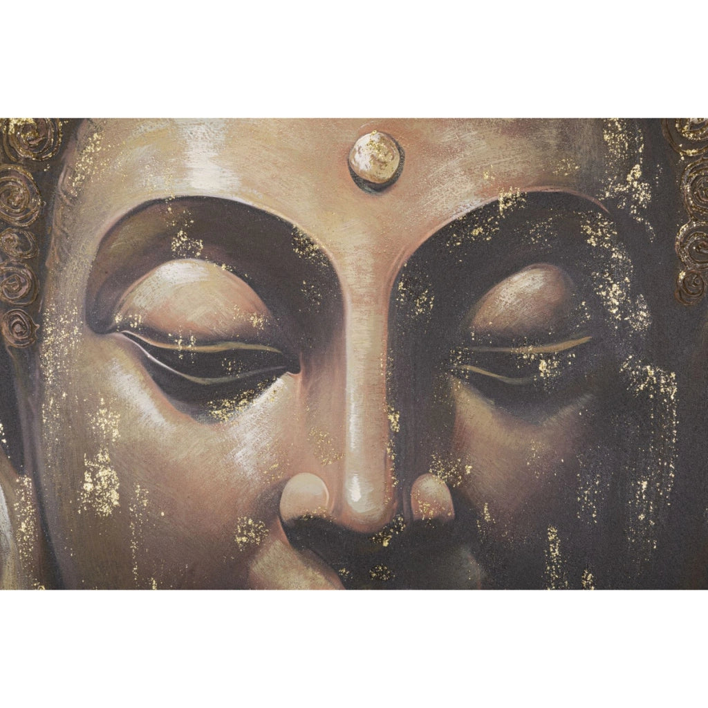 Stampa su Tela Buddah 4, Multicolore, Legno, 100x3x100 cm