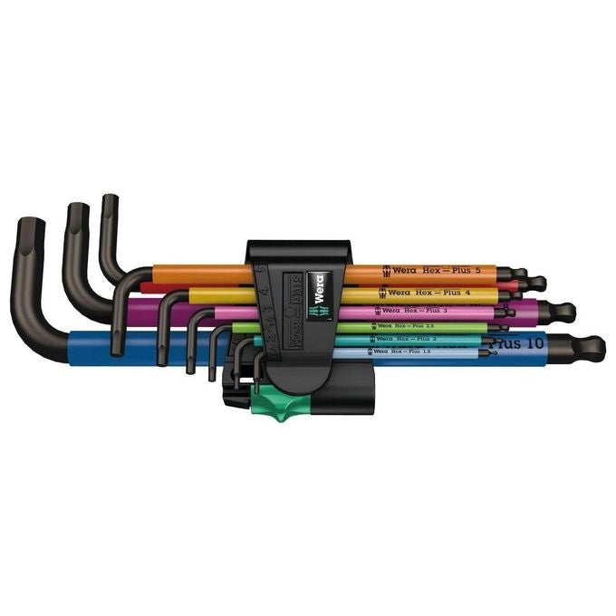 Wera 3950SPKL-9SM Set Chiavi a Brugola a L Metriche Acciaio Inox 9 Pezzi Hex-Plus con Sfera colore Multicolore