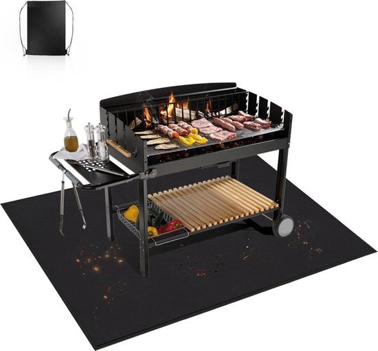 Matte grillabile per griglie a gas - impermeabile - protezione pavimento - silicone e vetroresina - fondo ignifugo - per camini, pavimento e prato