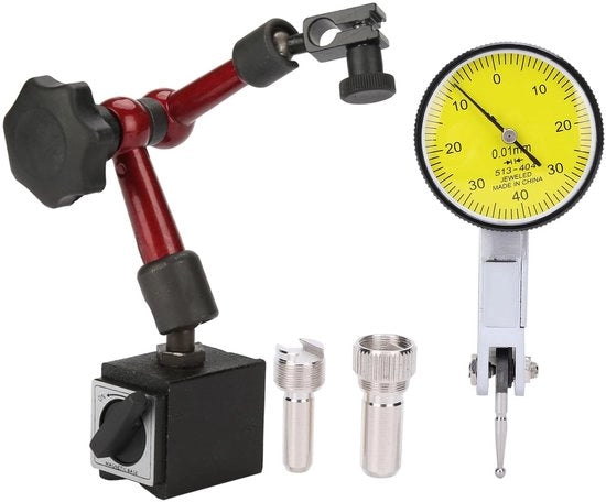 Comparatore di precisione magnetico con braccio flessibile - Precisone 0,01 mm - Per strumenti di precisione - Misurazione di superfici - Facile manutenzione - Strumento di misura