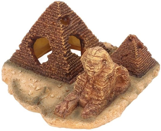Ornamento per acquario a forma piramidale - Aspetto realistico - Decorazione per acquario - Sicuro - Dimensioni 16 x 15 x 8,5 cm - Materiale duraturo e eco-sostenibile - Decorazione per acquario naturale