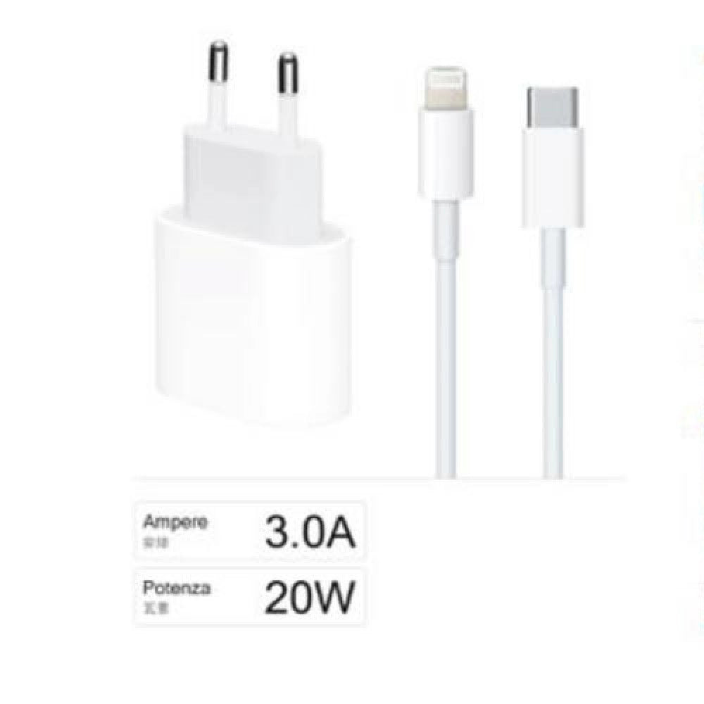 Trade Shop - Kit Caricabatteria Caricatore Cavo Lightning 20 Watt 3000ma Smartphone Ca-s047 -