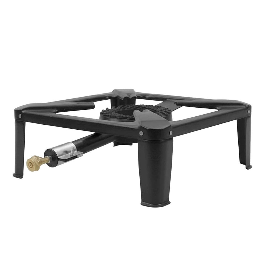 Fornello GPL 5,5 KW Con Bruciatore In Ghisa Struttura Robusta A 4 Piedi Ideale Per Outdoor Campeggio E Giardino 30 X 30 X 11,5 Cm Nero