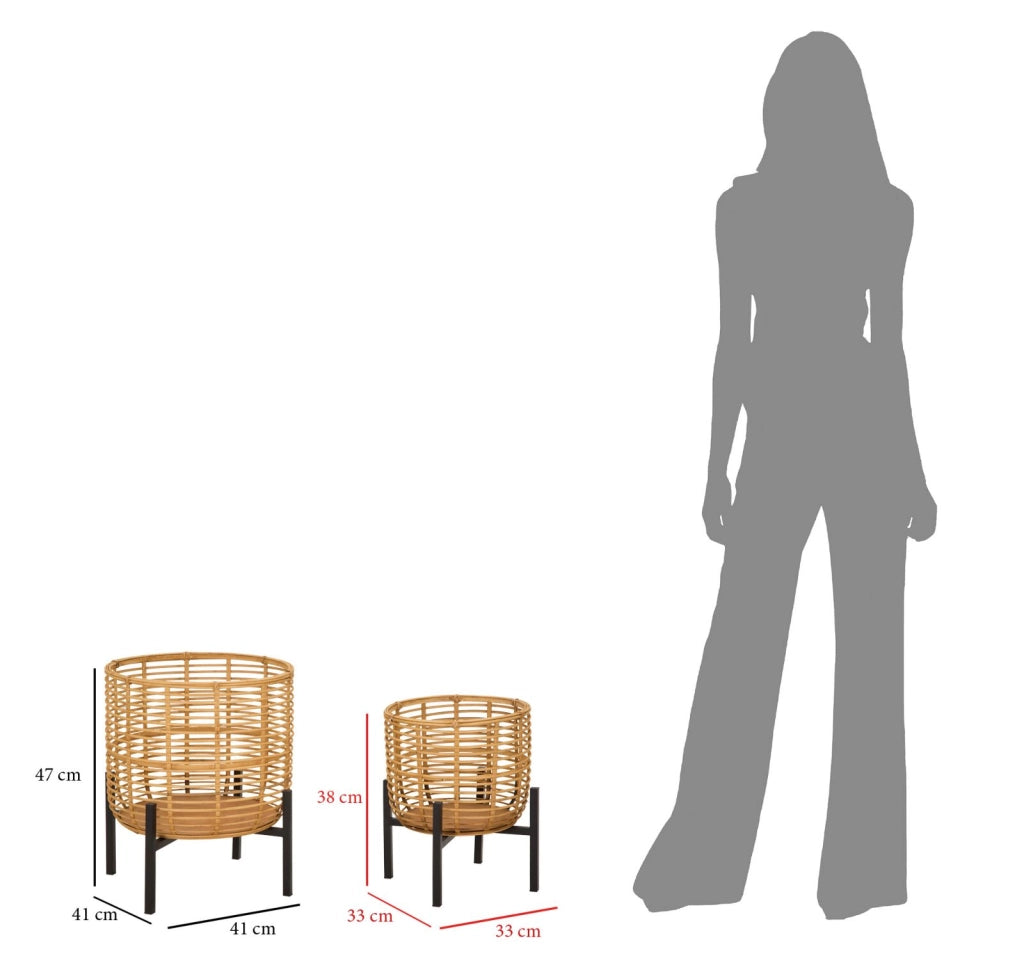 P/VASI RATTAN COPPIA CM � 41X47-33X39
