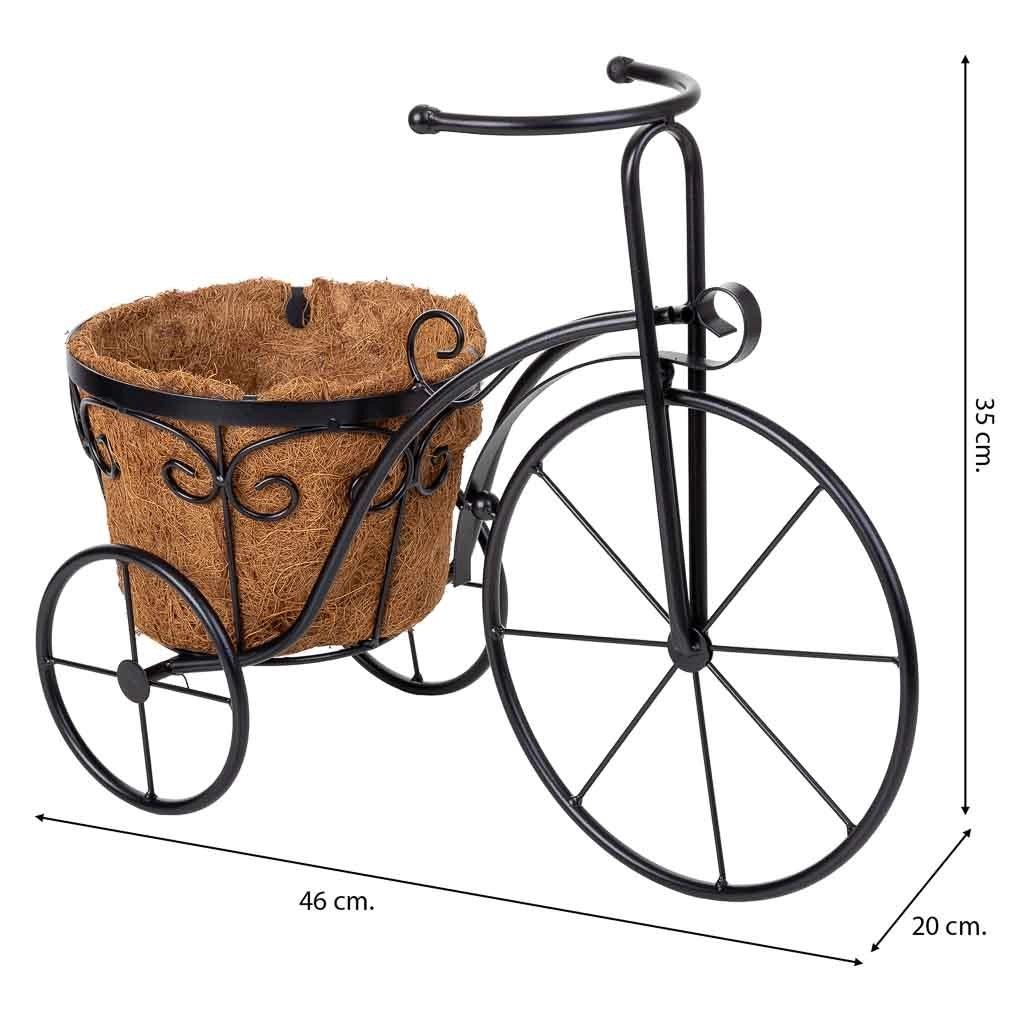 Portavaso per bicicletta nero, 46x20x35h cm