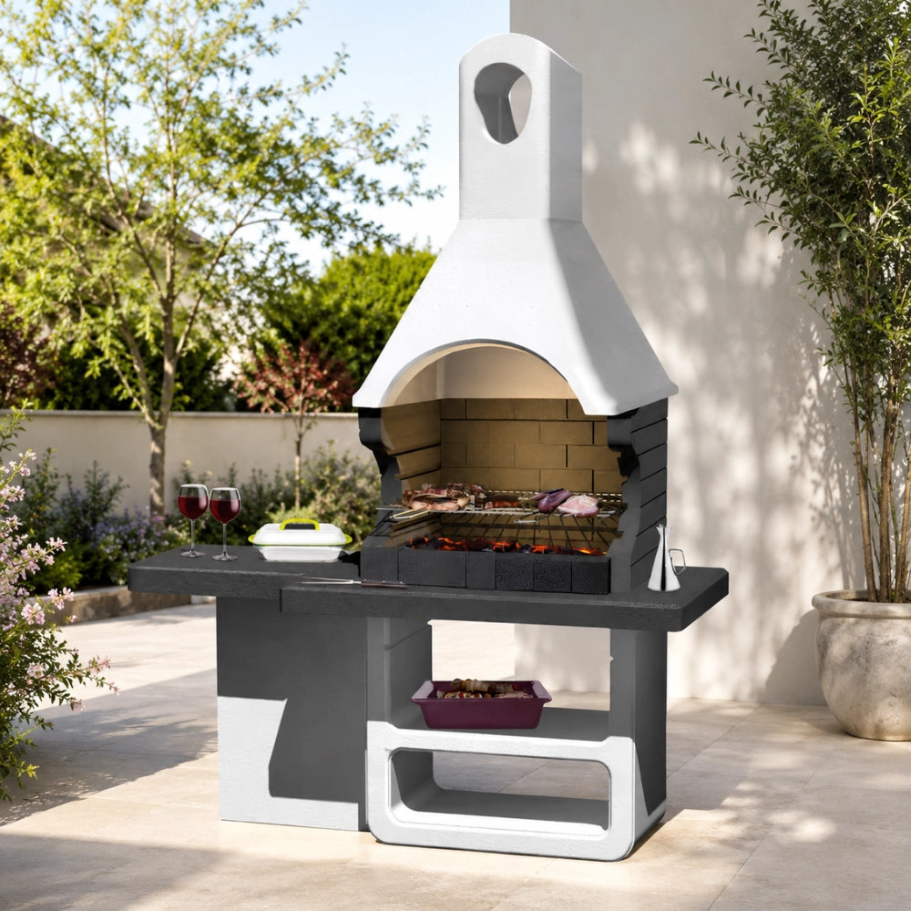 Sarom barbecue ulisse 170 x 64 x 232 cm griglia e ampio tavolo laterale