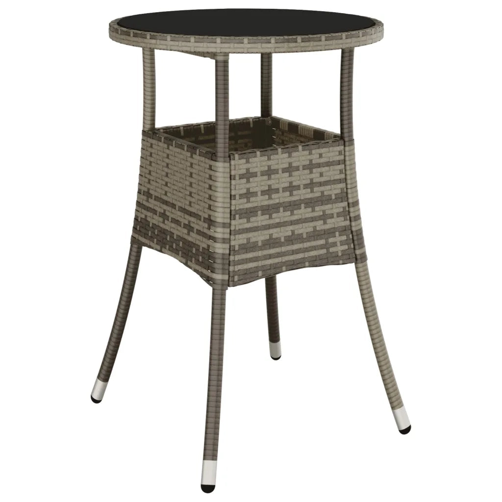Set Bistrò da Giardino 3 pz con Cuscini in Polyrattan Grigio 3187424