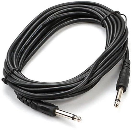 Cavo per chitarra - Cavo audio - 4,9 m - Chitarra basso - Audio professionale - Adatto per amplificatori - Cavo nero 4,9 m rettilineo per chitarra basso, connettore 1/4 pollici per amplificatore chitarra, tastiera basso, audio professionale, nero.