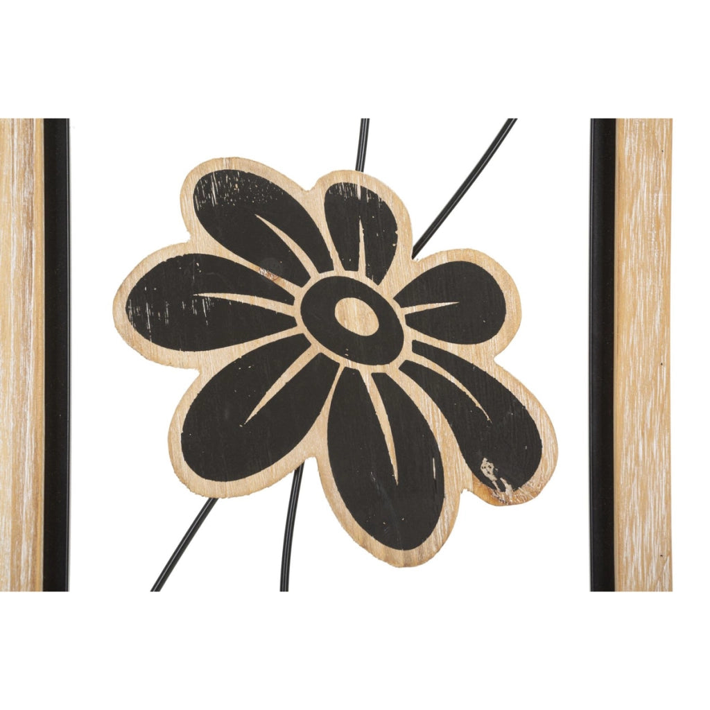 Decorazione in Metallo 3D Fiori 47, Marrone, Metallo, 26x2,5x60 cm