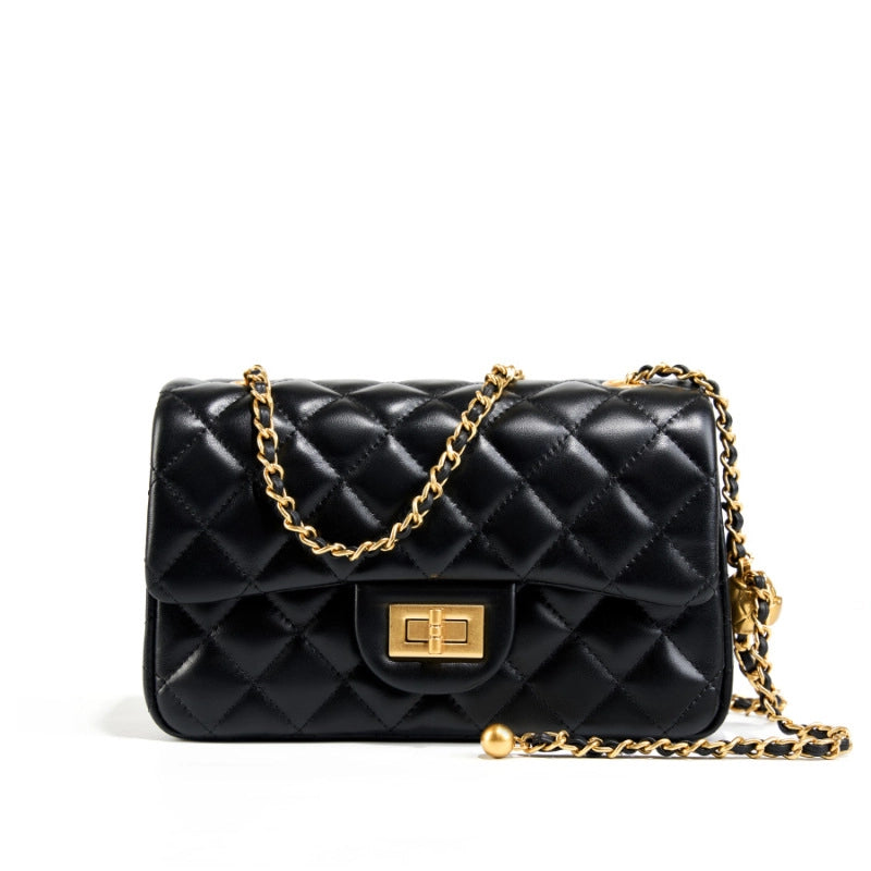 Borsa a tracolla in vera pelle da donna, modello Hobo, nera.