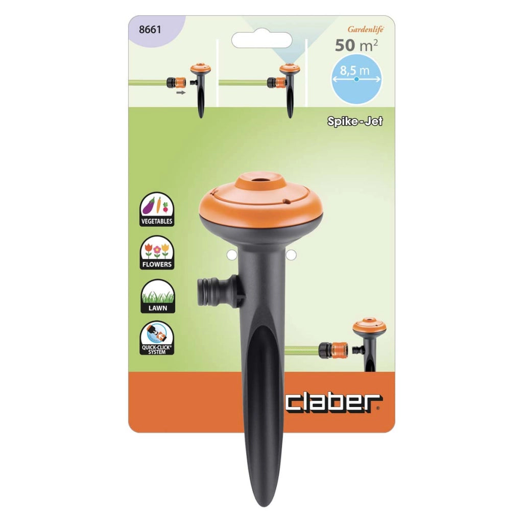 IRRIGATORE STATICO SPIKEJET SU PUNTALE CLABER  + PUNTALE INNESTO RAPIDO SELF 8661