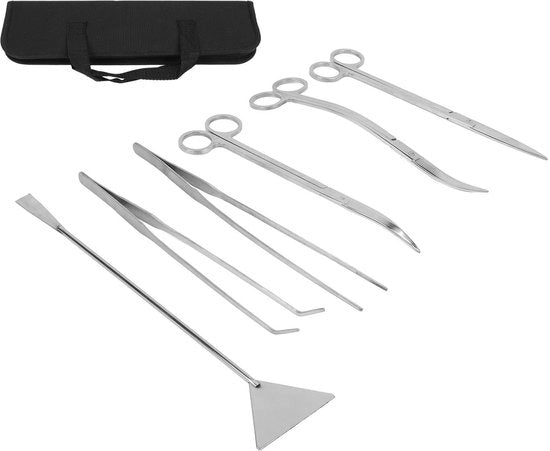 Set di accessori per acquario 6 in 1 - Acciaio inossidabile - Strumenti per acquario - Ideali per piante acquatiche - Adatto per serbatoio acquario